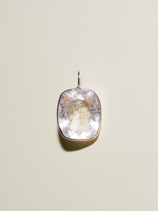 Pinky Toe Pink Beryl Cushion Cut Charm in Sterling Silver