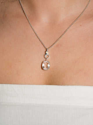 Pinky Toe Pink Beryl Cushion Cut Charm in Sterling Silver