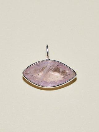 Kayak Killer Pink Beryl East West Marquis Charm in Sterling Silver