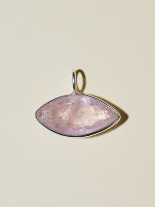 Kayak Killer Pink Beryl East West Marquis Charm in Sterling Silver