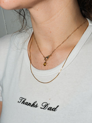 Butterscotch Tourmaline Teardrop Cut Charm in Yellow 14k Gold