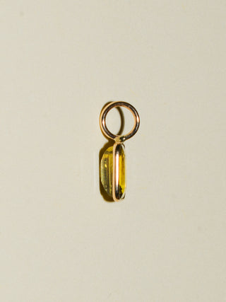 Old Money Green Tourmaline Emerald Cut Charm in Yellow 14k Gold