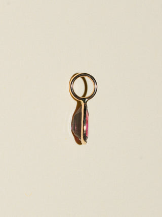 Blushed n' Flushed Pink Tourmaline Teardrop Cut Charm in Yellow 14k Gold