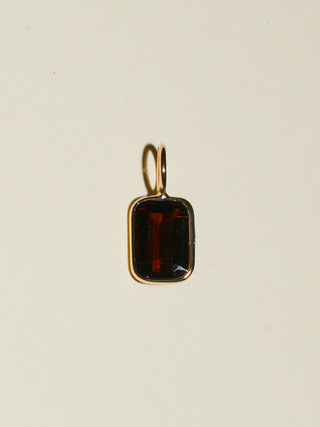 LTH Brown Tourmaline Emerald Cut Charm in Yellow 14k Gold