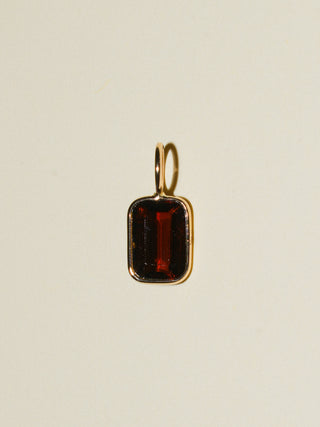 LTH Brown Tourmaline Emerald Cut Charm in Yellow 14k Gold