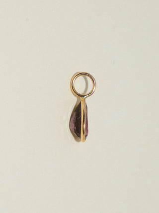 Magpie Pink Tourmaline Teardrop Cut Charm in Yellow 14k Gold