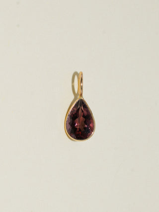 Magpie Pink Tourmaline Teardrop Cut Charm in Yellow 14k Gold