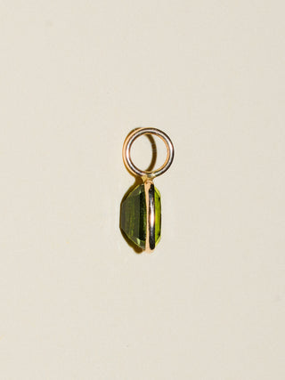 Algae Bae Green Tourmaline Cushion Cut Charm in Yellow 14k Gold
