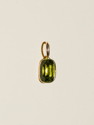 Algae Bae Green Tourmaline Cushion Cut Charm in Yellow 14k Gold