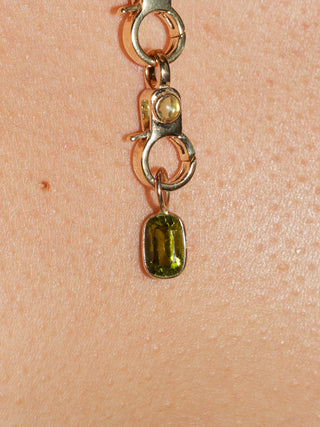 Algae Bae Green Tourmaline Cushion Cut Charm in Yellow 14k Gold