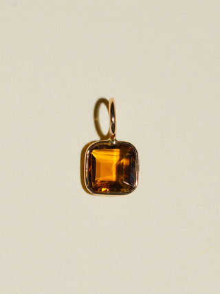 Maui Babe Brown Tourmaline Emerald Cut Charm in Yellow 14k Gold