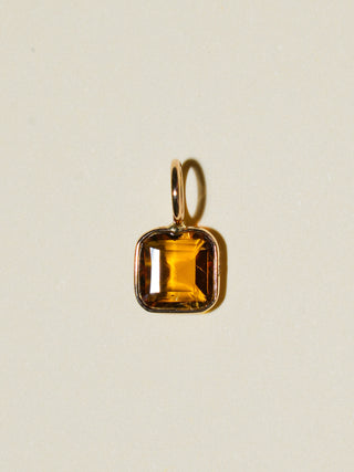 Maui Babe Brown Tourmaline Emerald Cut Charm in Yellow 14k Gold