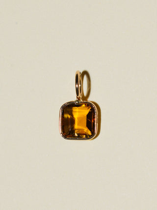 Maui Babe Brown Tourmaline Emerald Cut Charm in Yellow 14k Gold