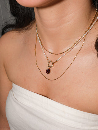 Cherried Cheeks Pink Tourmaline Oval Cut Charm in Yellow 14k Gold
