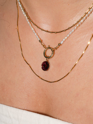 Cherried Cheeks Pink Tourmaline Oval Cut Charm in Yellow 14k Gold