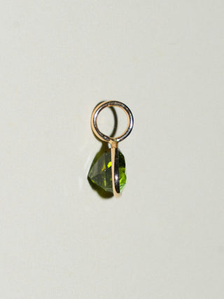 Anenome Tourmaline Trillion Cut Charm in Yellow 14k Gold