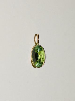 Fields Forever Green Tourmaline Oval Cut Charm in Yellow 14k Gold