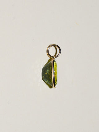 Fields Forever Green Tourmaline Oval Cut Charm in Yellow 14k Gold
