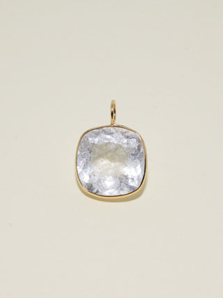 Mama Said Pink Beryl Cushion Cut Charm in Yellow 14k Gold