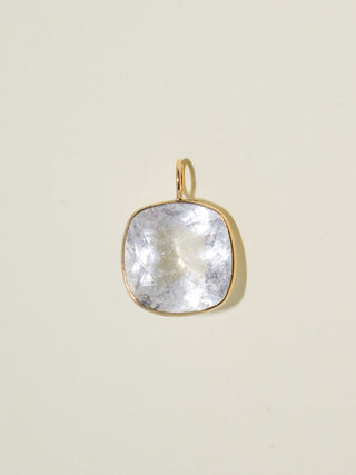Mama Said Pink Beryl Cushion Cut Charm in Yellow 14k Gold