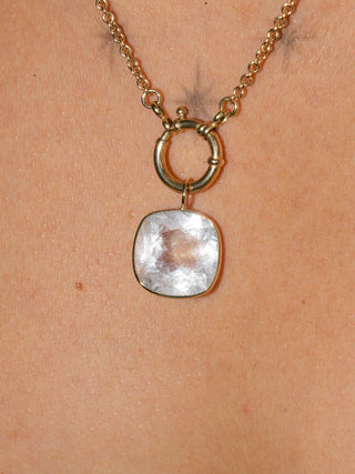 Mama Said Pink Beryl Cushion Cut Charm in Yellow 14k Gold