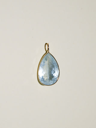 April Showers Aquamarine Teardrop Cut Charm in Yellow 14k Gold