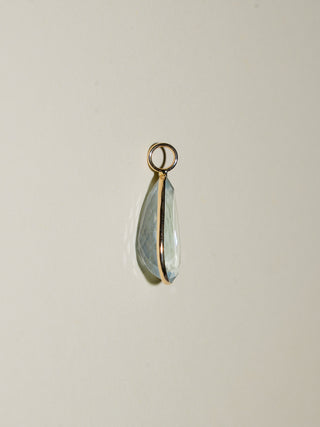 April Showers Aquamarine Teardrop Cut Charm in Yellow 14k Gold