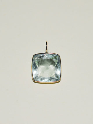 Let's Dip Aquamarine Cushion Cut Charm in Yellow 14k Gold