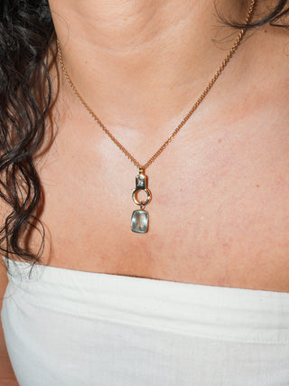 Wake N Lake Aquamarine Cushion Cut Charm in Yellow 14k Gold