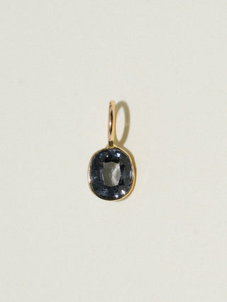 Noir Navy Spinel Cushion Cut Charm in Yellow 14k Gold