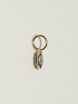 Noir Navy Spinel Cushion Cut Charm in Yellow 14k Gold