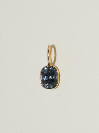 Sneaky Navy Spinel Cushion Cut Charm in Yellow 14k Gold