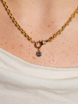 Sneaky Navy Spinel Cushion Cut Charm in Yellow 14k Gold