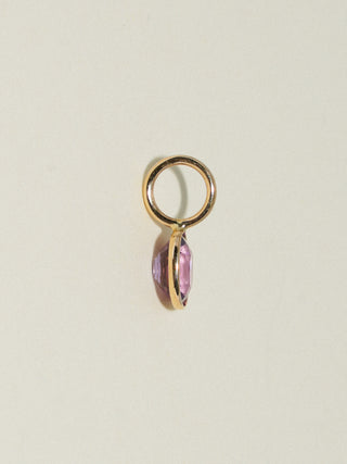 Lisa Spinel Oval Cut Charm in Yellow 14k Gold