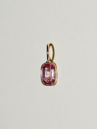 Cardamom Spinel Cushion Cut Charm in Yellow 14k Gold