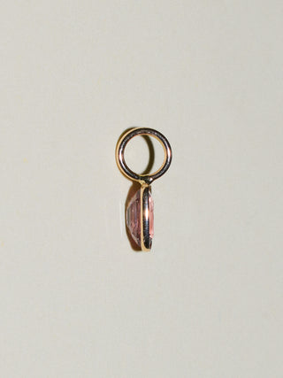 Cardamom Spinel Cushion Cut Charm in Yellow 14k Gold