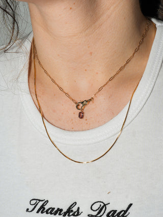 Cardamom Spinel Cushion Cut Charm in Yellow 14k Gold