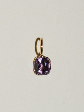 Sprinkled Spinel Cushion Cut Charm in Yellow 14k Gold