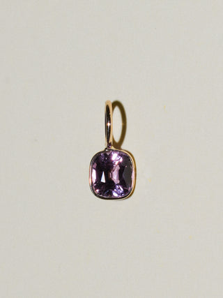Sprinkled Spinel Cushion Cut Charm in Yellow 14k Gold