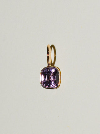 Sprinkled Spinel Cushion Cut Charm in Yellow 14k Gold