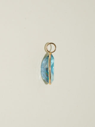Ooby Fluorite Oval Cut Charm in Yellow 14k Gold