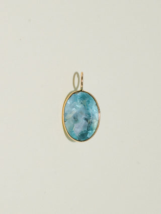 Come Swim Fluorite Oval Cut Charm in Yellow 14k Gold