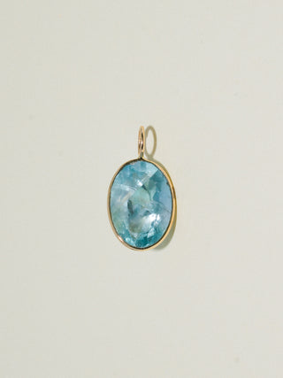 Come Swim Fluorite Oval Cut Charm in Yellow 14k Gold