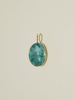 Catamaran Fluroite Oval Cut Charm in Yellow 14k Gold