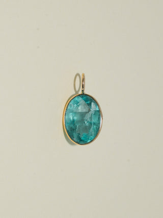 Catamaran Fluroite Oval Cut Charm in Yellow 14k Gold