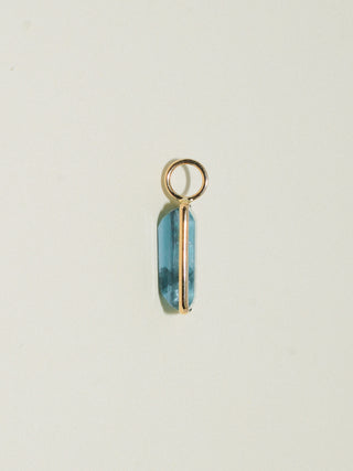 Beach Bev Fluorite Emerald Cut Charm in Yellow 14k Gold