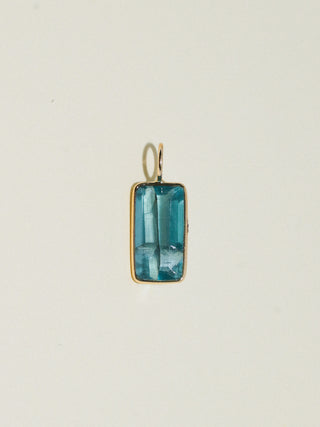 Beach Bev Fluorite Emerald Cut Charm in Yellow 14k Gold