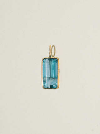 Beach Bev Fluorite Emerald Cut Charm in Yellow 14k Gold