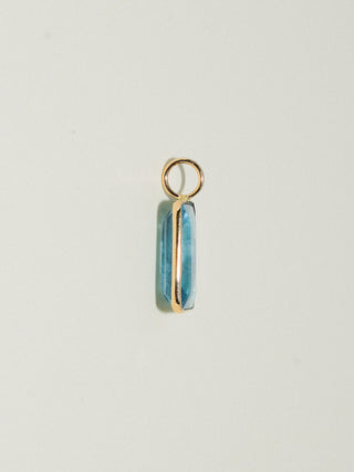 Last Dip Fluorite Emerald Cut Charm in Yellow 14k Gold