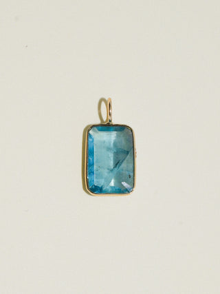 Last Dip Fluorite Emerald Cut Charm in Yellow 14k Gold